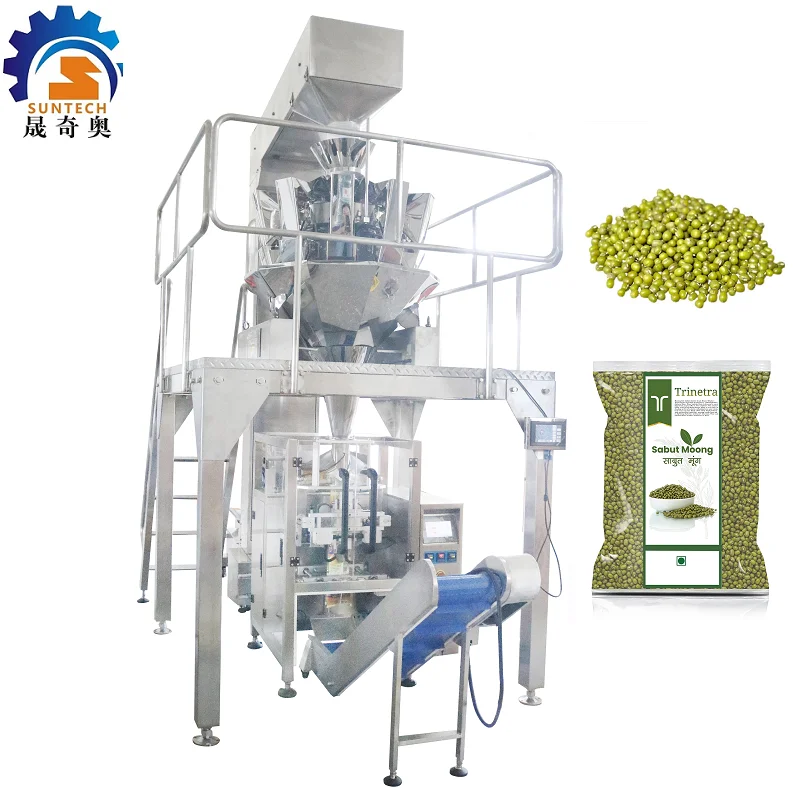 Automatic 500g 1kg Green Gram Mung Bean Pouch Bag Making Vertical Granule Packing Machine