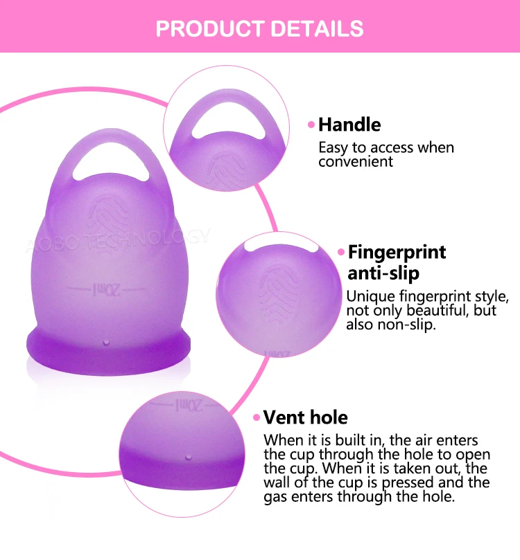 Eco-friendly CE Certified  Women menstrual Cup 100% medical grade silicone period cup crown reusable period cup