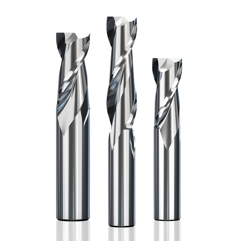 HUHAO M2AL Ground Two Flutes Milling Cutter Spiral CNC Router Bit Tool for Steel End Mill 2011091156