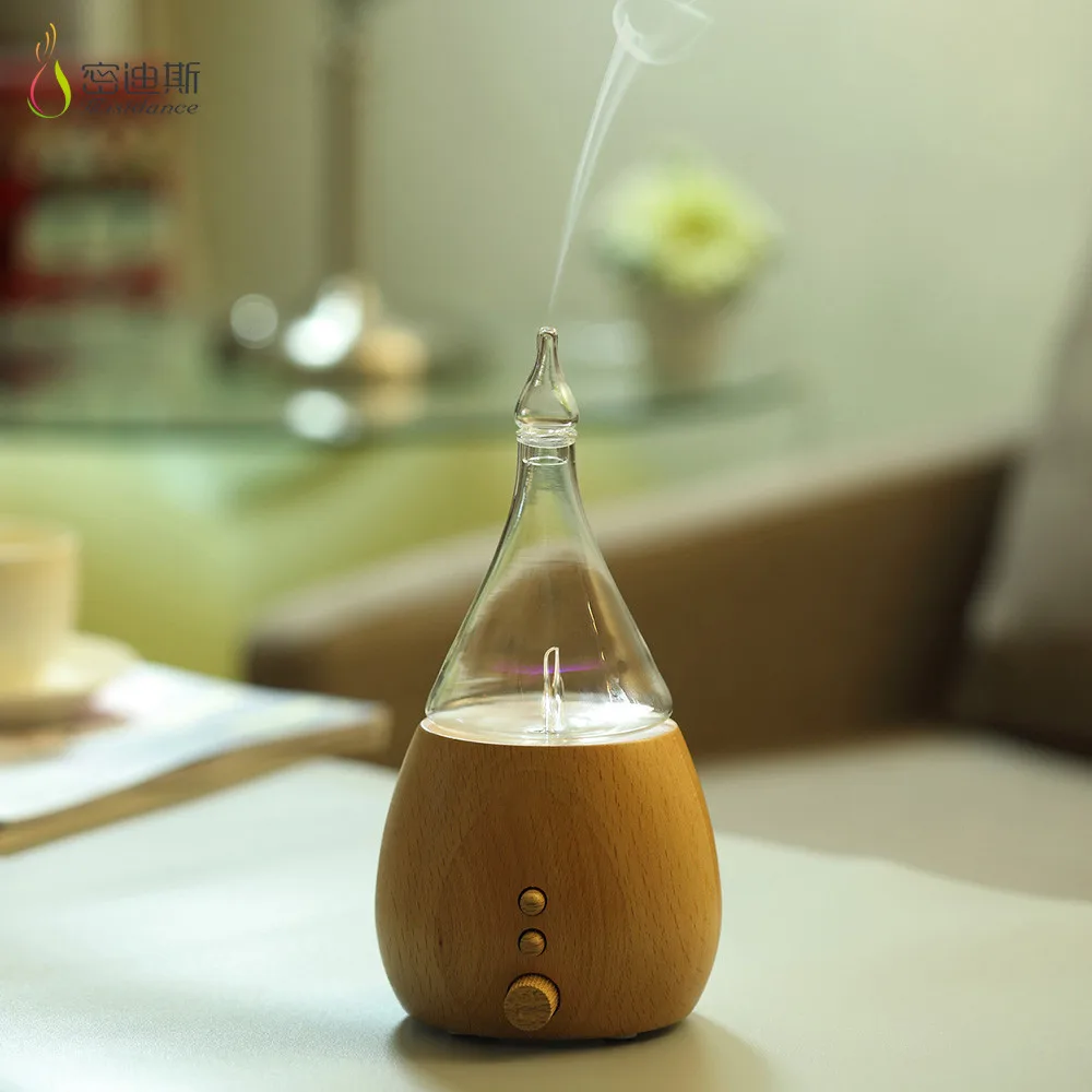 Aroma diffusers glass crystal humidifier essential oil wooden nebulising diffuser