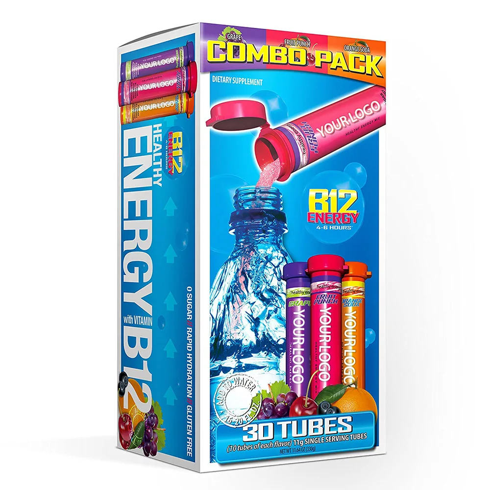 2020 Vegan Healthy Energy Drink Mix Hydration with B12 And Multi Vitamins For Adults