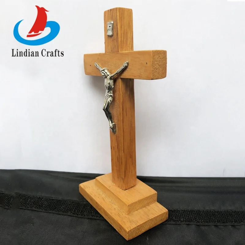 INRI Jesus Christ Crucifix Cross Standing Wood Crucifix