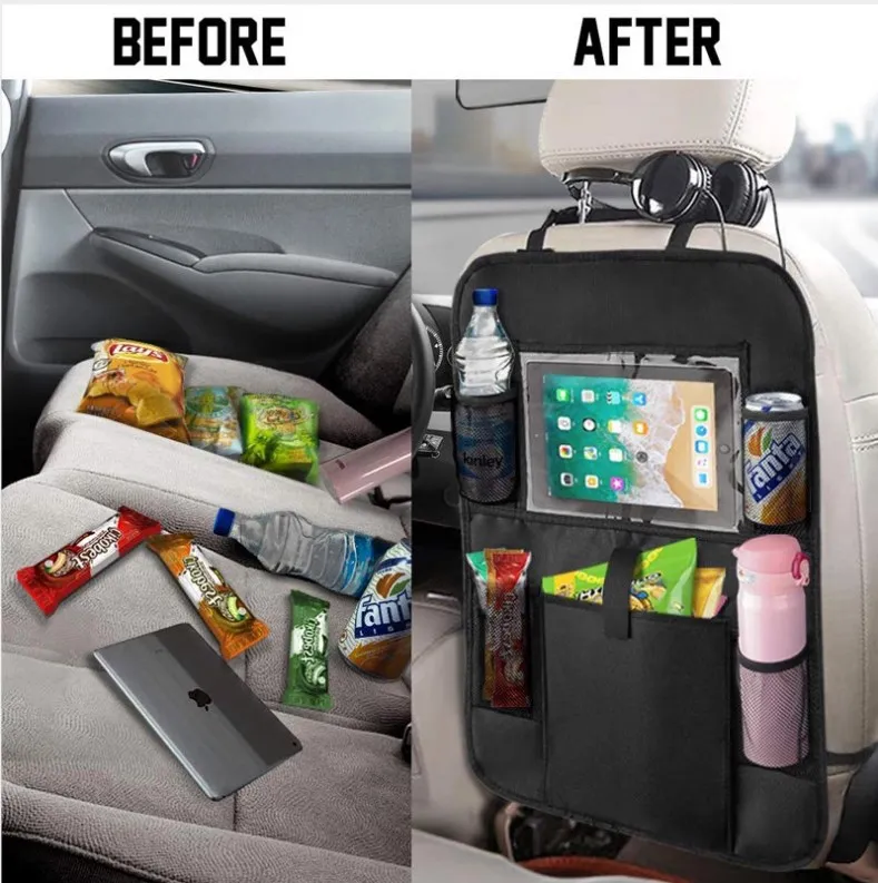 Multi Purpose Car Backseat Organizer Cable Bag Protective Covers Rear Seats Pouch Hanging Storage Car Back Seat Organizer