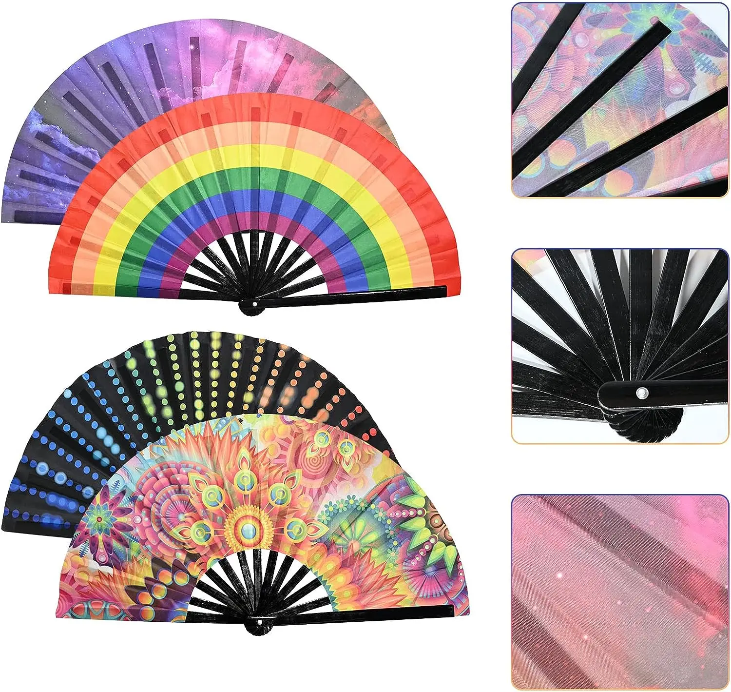 Custom logo portable hand held bamboo fan custom printed folding handfan factory Price 21/23/26.5cm