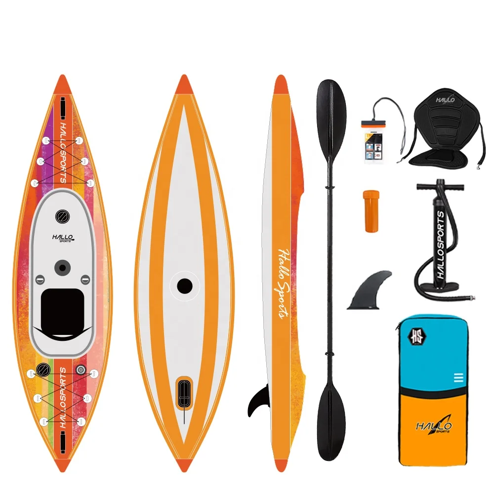 Hallosports K004 verified inflatable double canoe boat kayak