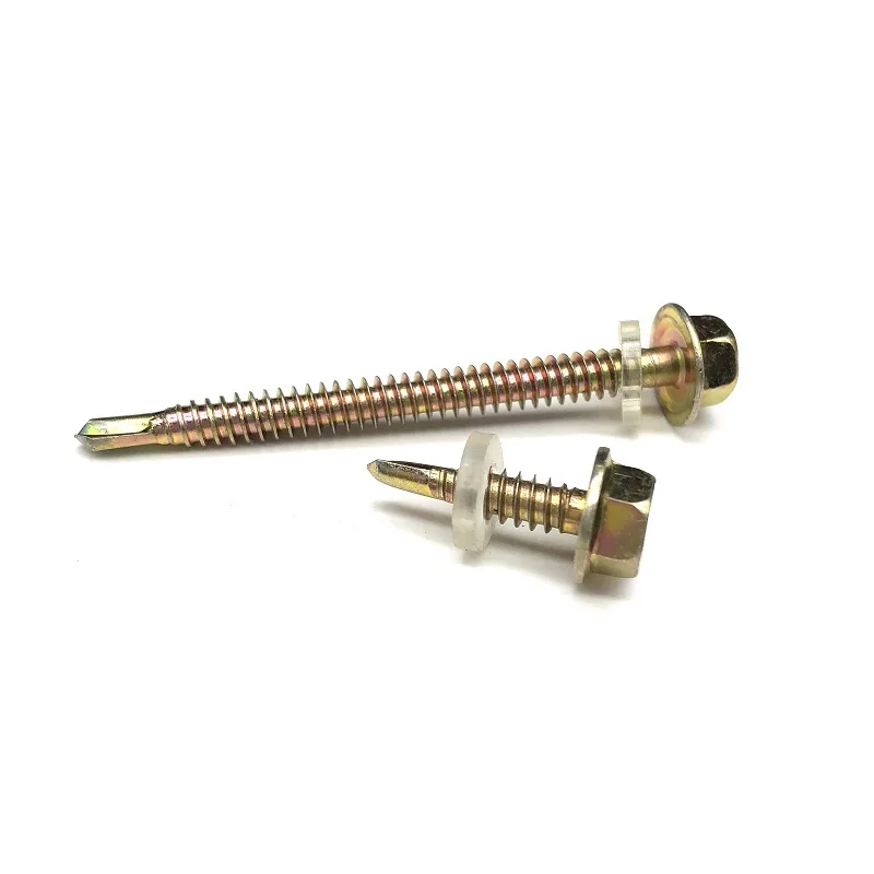 Galvanized Carbon Steel Hex Head Self Drilling Screws with Washer