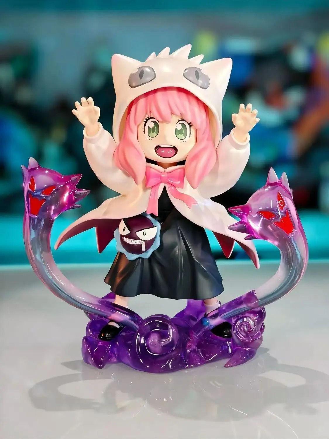 16cm New Anime Spy Family Anya Cos Gengar Gk Handmade PVC Action Figure Statue Toy 2 Styles Unisex Cartoon Toy