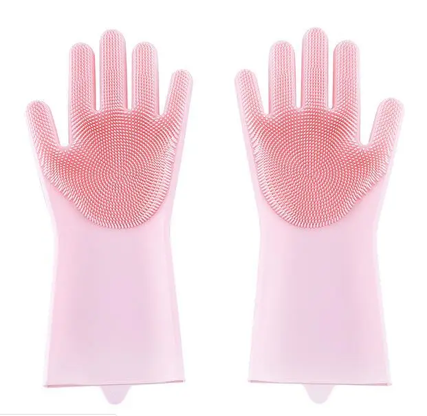 100% Food Grade Silicone Rubber Cleaning Gloves Multifunction Dishwashing Magic Silicone Gloves For Kitchen