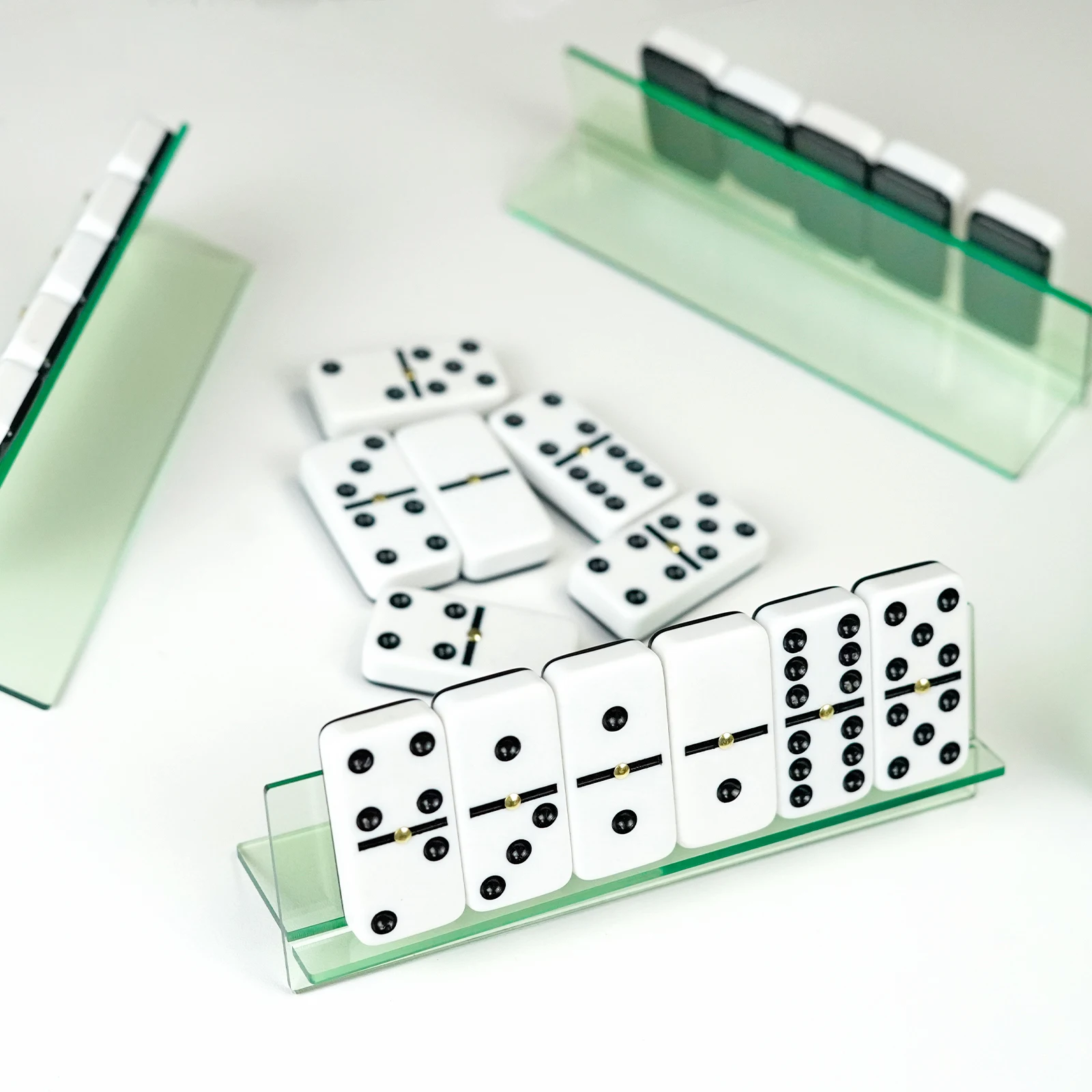 OEM Dominos Game Double 9 - Domino Set for Adults and Kids Ages 8 and up custom Tiles with clear Case and racks