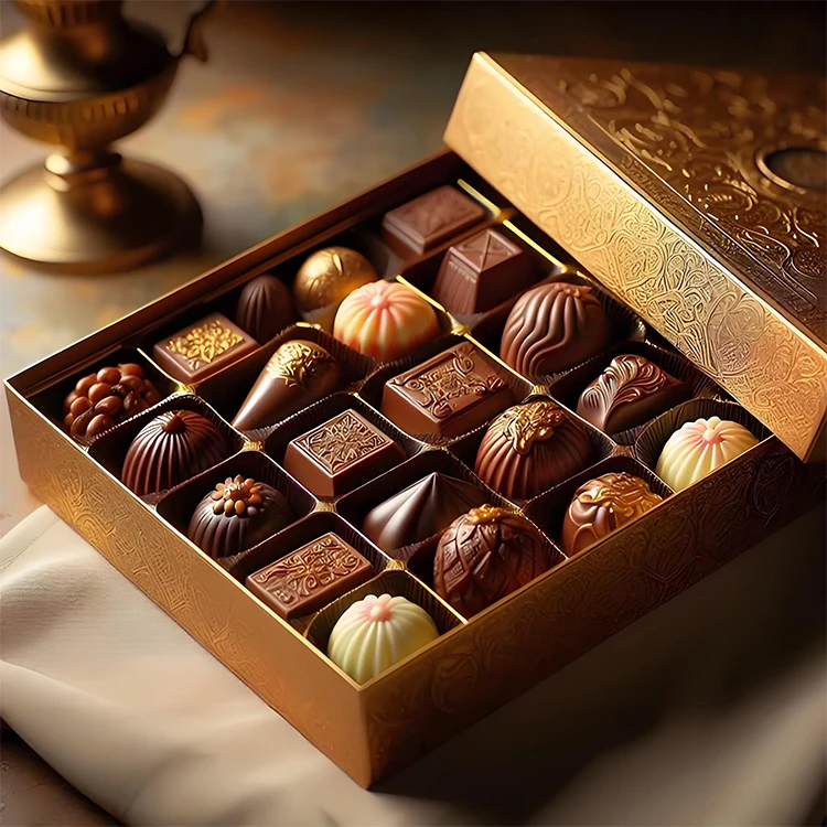 Custom Printed Logo Luxury Celebration Wedding Chocolate Gift Cardboard Packing Boxes Chocolate Paper Packaging Box
