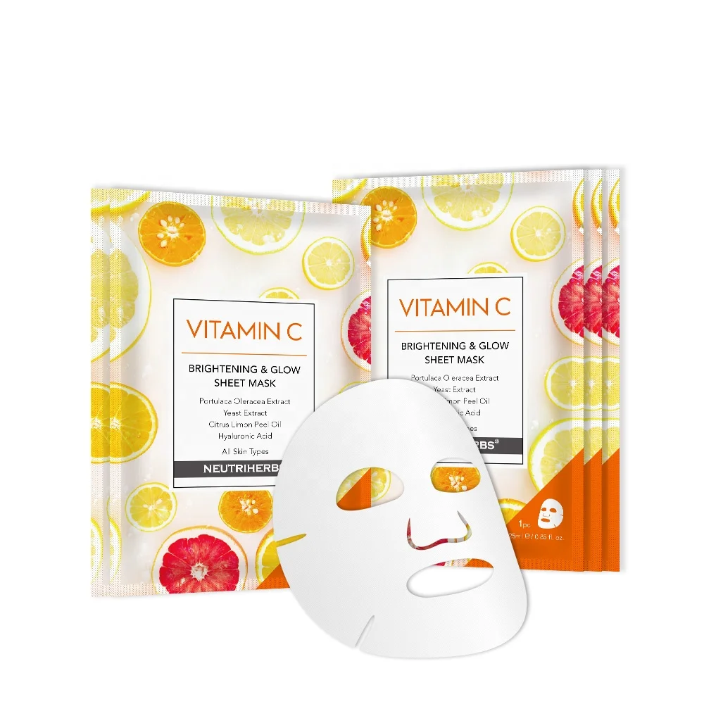 Травяная увлажняющая лифтинговая маска с витамином С для лица оптовая продажа Корея