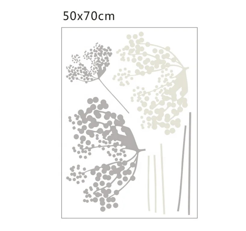 Фабричная оптовая продажа, модель одуванчика, самоклеящаяся комнатная наклейка, красочная виниловая наклейка на стену, Цветочная наклейка