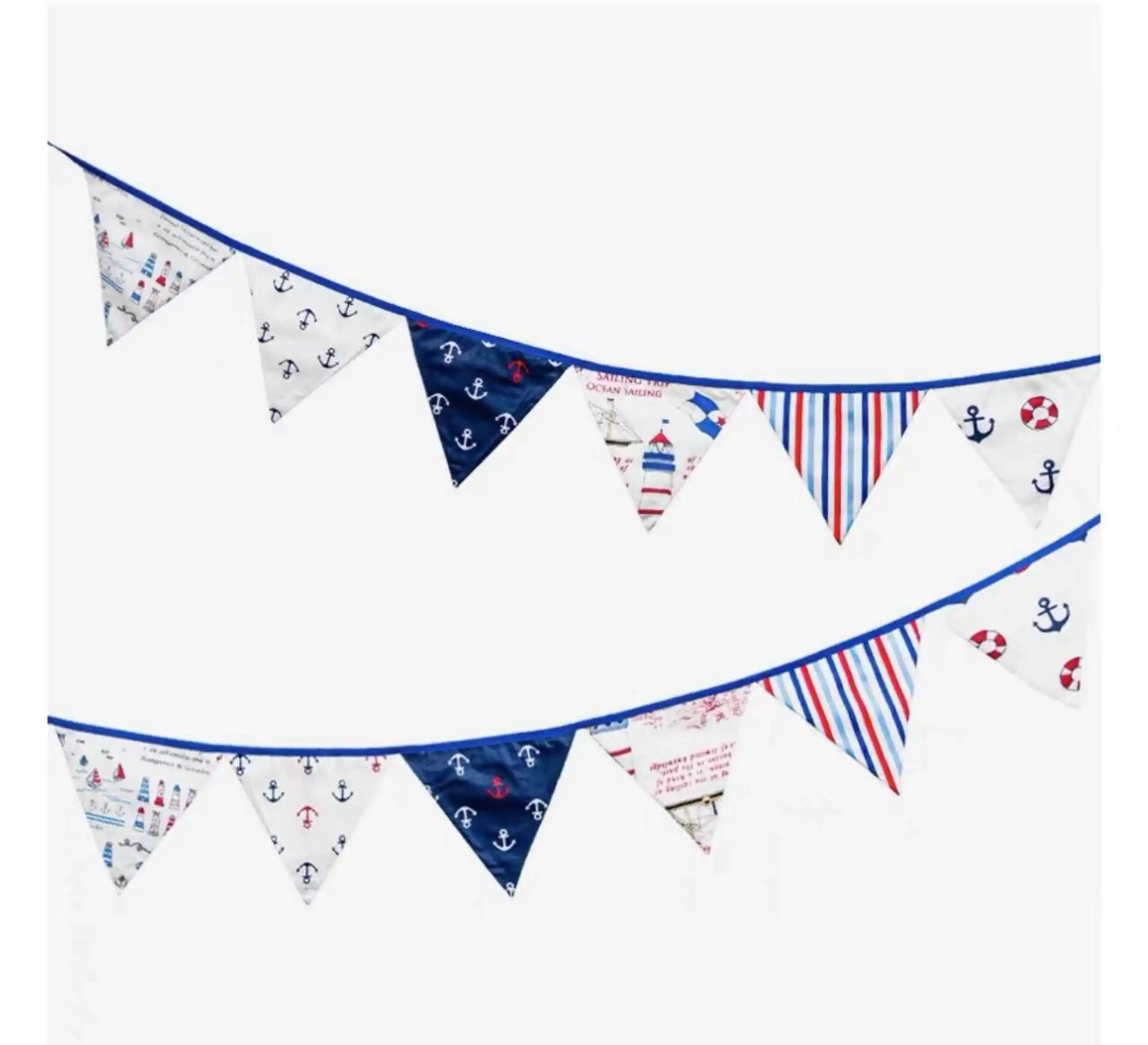 Wedding Single Cotton Pennant Birthday String Flag Trending Flower Wave Bunting Flags For Photo Background