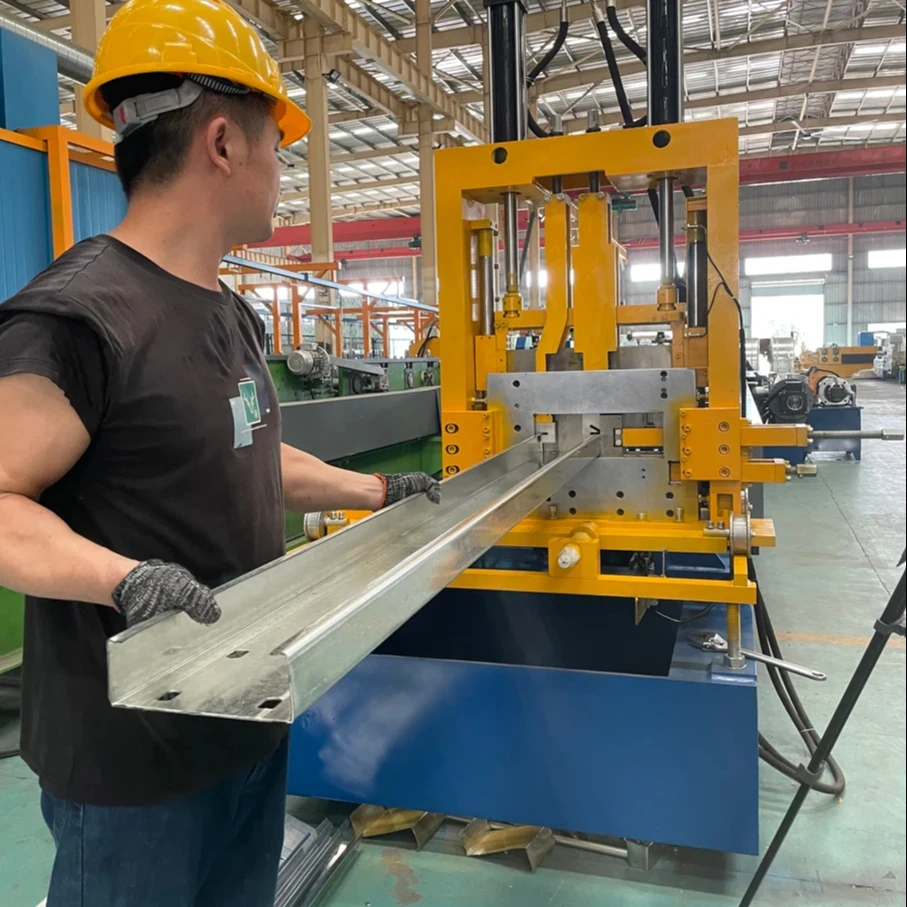 Cheaper High-Precision C Z Fast Change Purlin Channel Roll Forming Machine with Punching Holes
