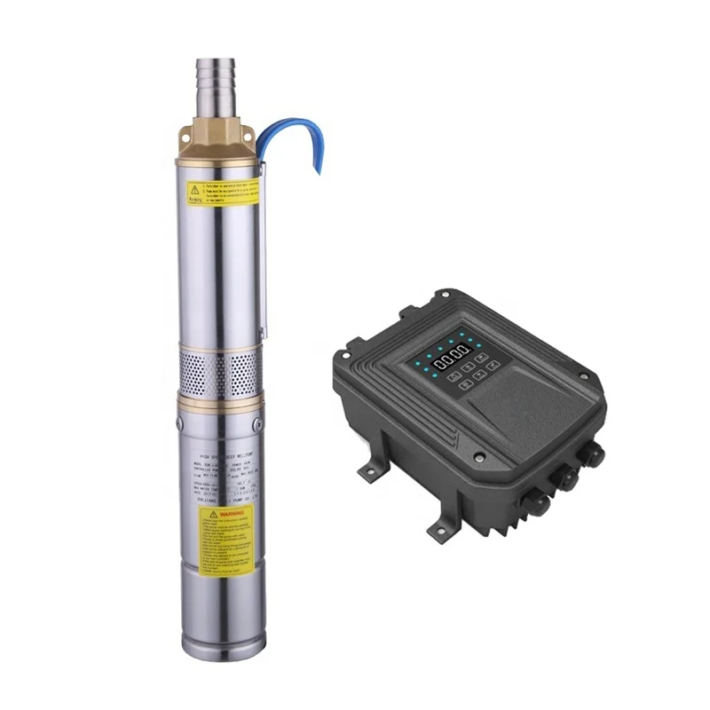 Submersible deep well solar panel powered dc water pump system