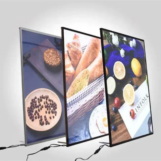 backlit led panel ultra slim aluminum profile snap frame advertisement poster click frames