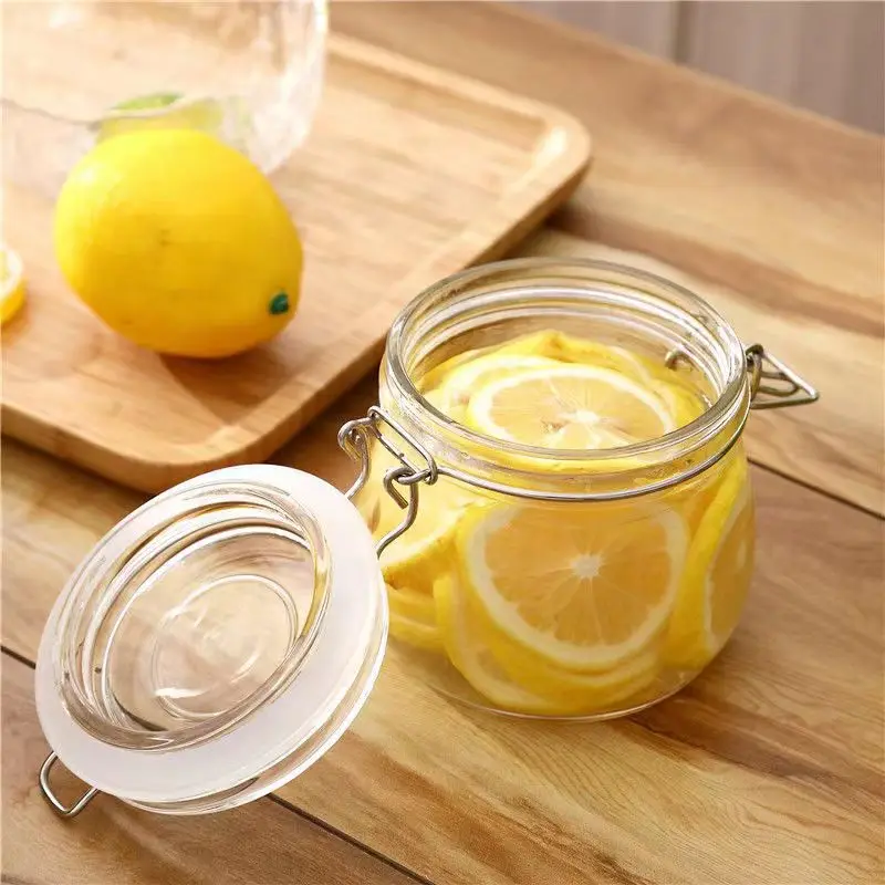 Glass Sealed Snap Storage Jars Wine Pickle Jam Can for Canned Food With Locking Lid