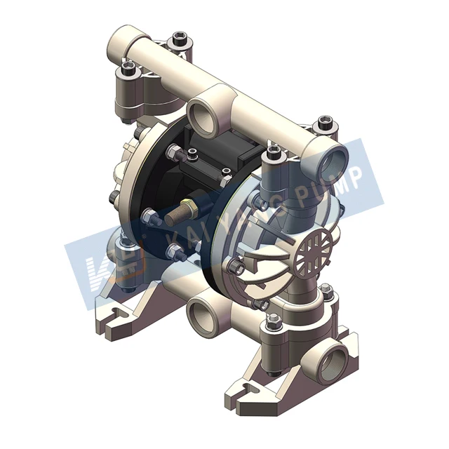 1 Inch Acid And Corrosion Resistance PVDF Pneumatic Diaphragm Pump Compressed Air As The Power Source