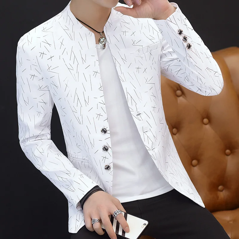 The Spirit Of Man Blazer Male Suit Jacket Casual Business Flower Pattern Luxury Stylish Blazers For Men Hot