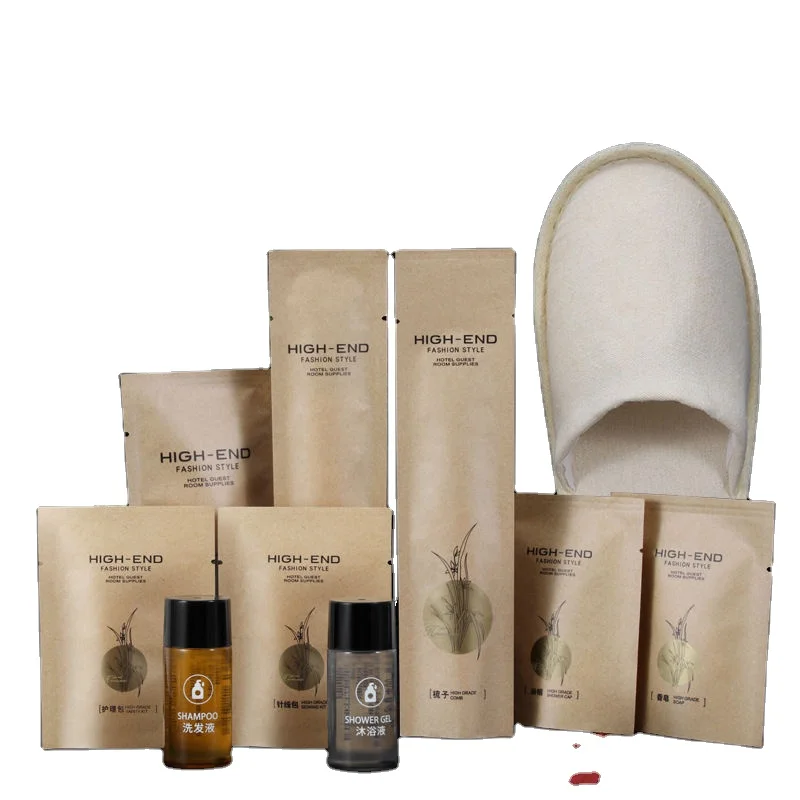 Kraft bag Hotel Bath Amenities Luxury Hotel Amenity kit Travel Set