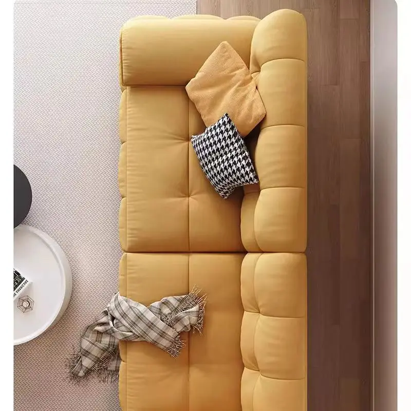 French Cream Style New Simple Puff Cloud Fabric Sofa Living Room Small Apartment Simple Modern Straight Sofa Wholesale