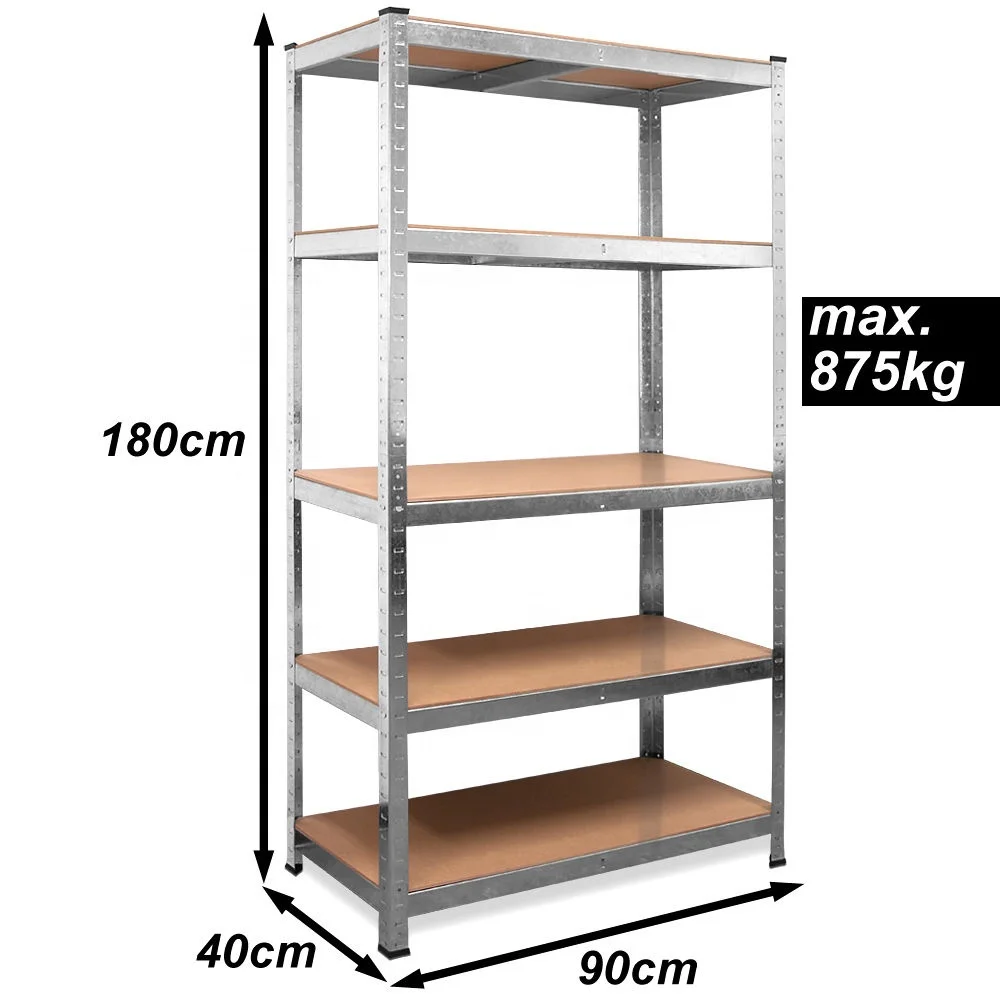 175kgs 180x90x40 Heavy duty 5 Tier Multipurpose Shelf Display Rack , storage shelves factory