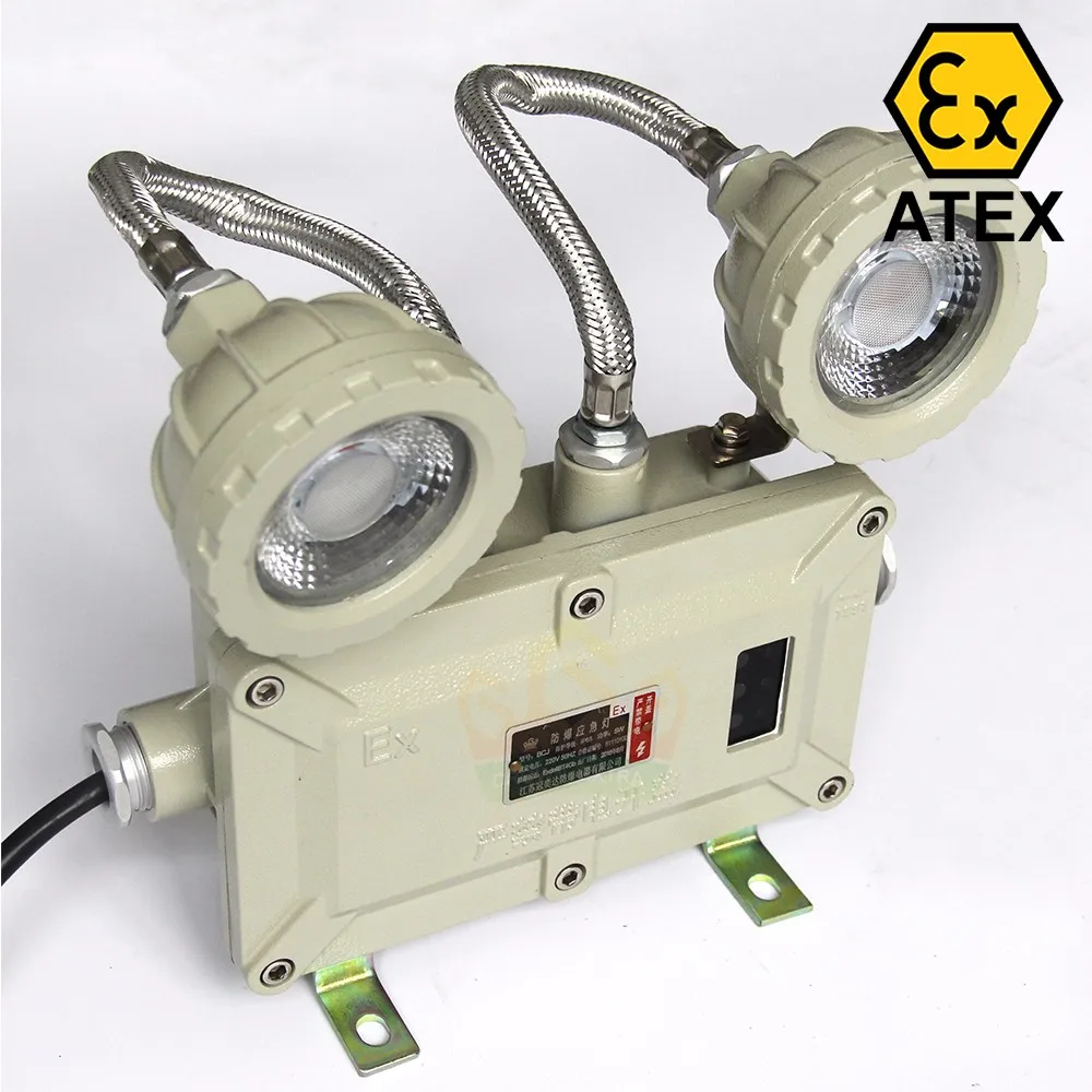 Atex explosion proof led emergency light IP66 anti explosive lamp double head