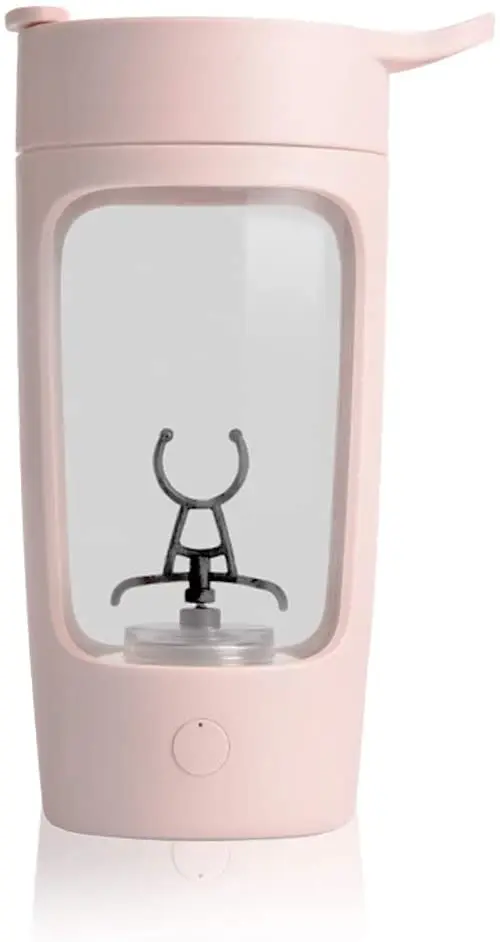 Pink BPA Free with USB Rechargeable and Milk Vortex Mixing cup electric milk mixer