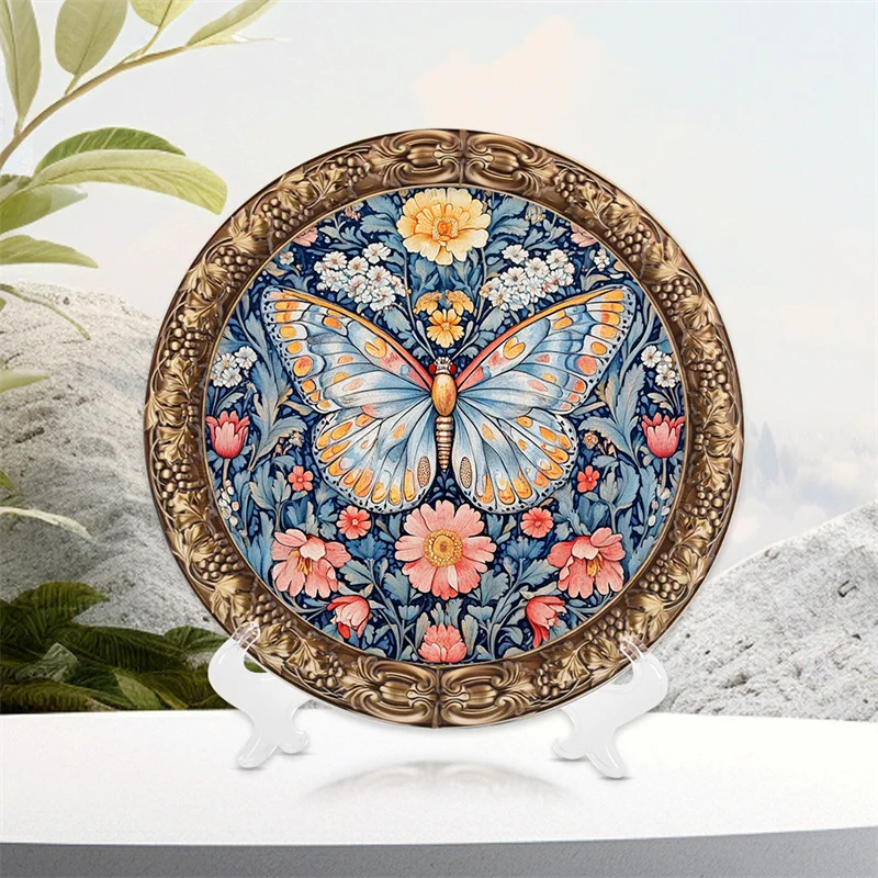 New Design High Quality Delicate Beautiful Fox Painting Colorful Animal Drawing Resin Disc Art Crafts Plate