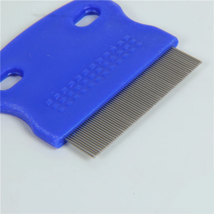 Hot sale stainless steel short teeth hair grooming comb beard grooming comb Kit plastic handle common lice comb