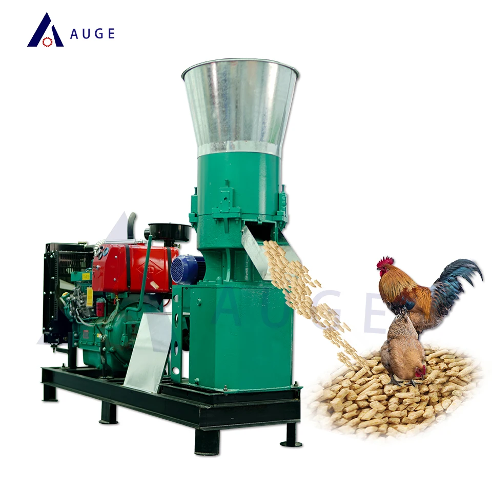 Agricultural Diesel Engine Animal Feed Pellet Machine Mobile Diesel Pellet Machine Pellet Making Machine for Livestock Feed