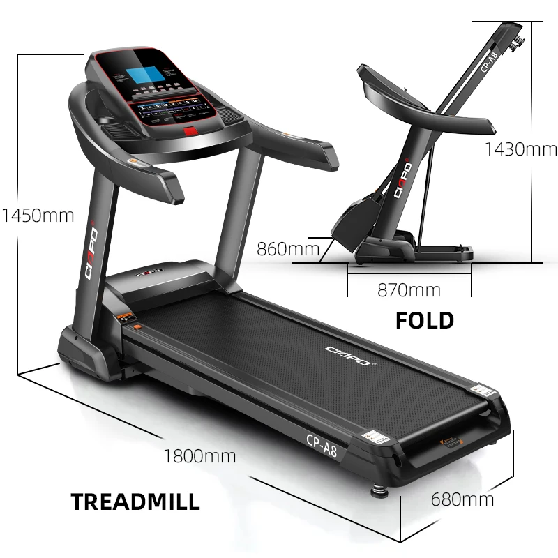 Fitness equipment treadmill CP-A8 LCD screen 4HP AC motor treadmill
