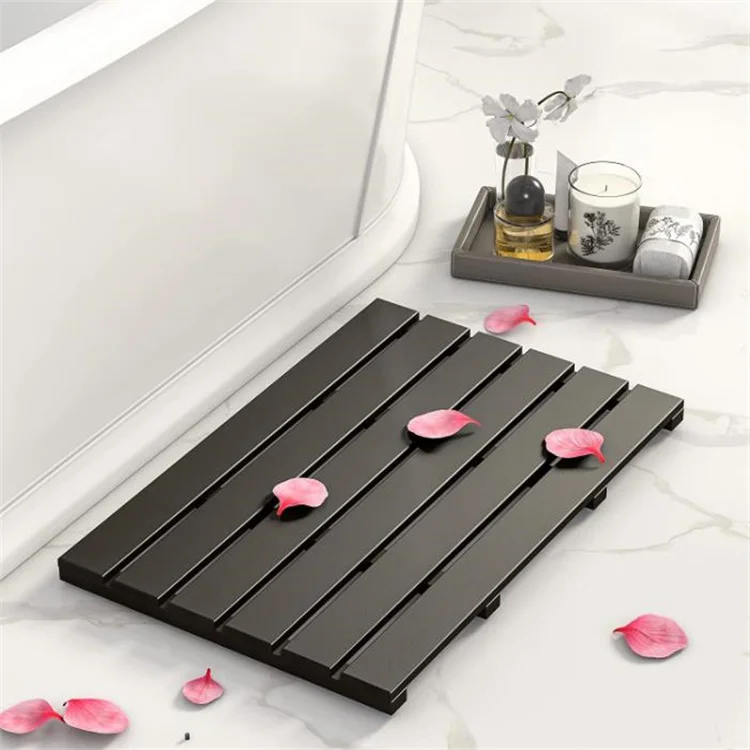 Bathroom Bamboo Shower Mat Non Slip Waterproof Wooden Bath Mats Wood Shower Floor Mat