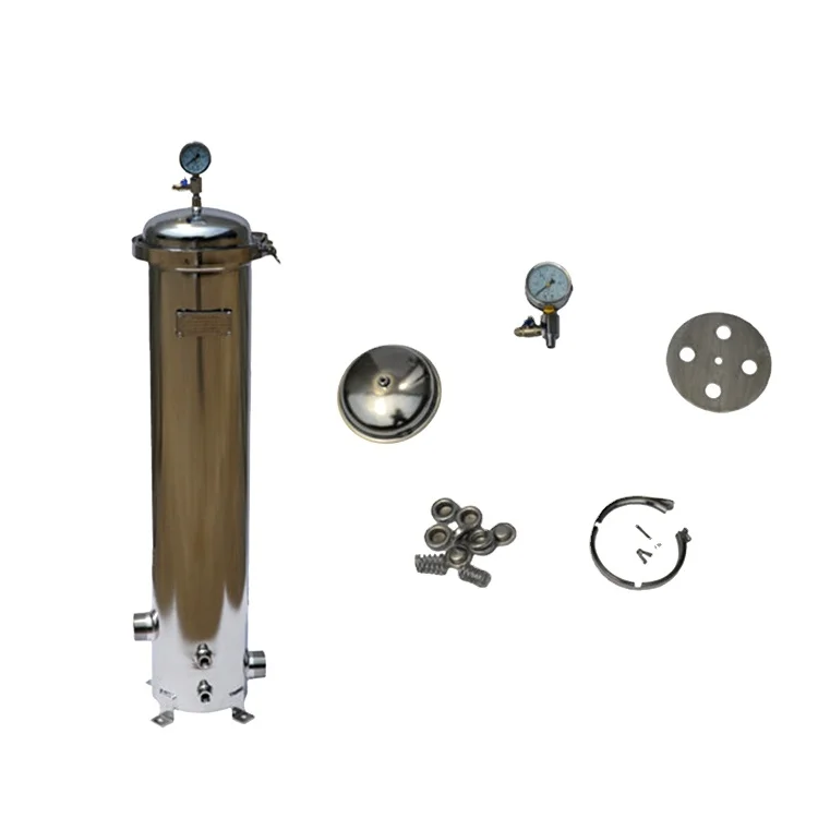 SS304 5 filter cartridges 40 inch water housing with JIS ANSI ASME BSP flange