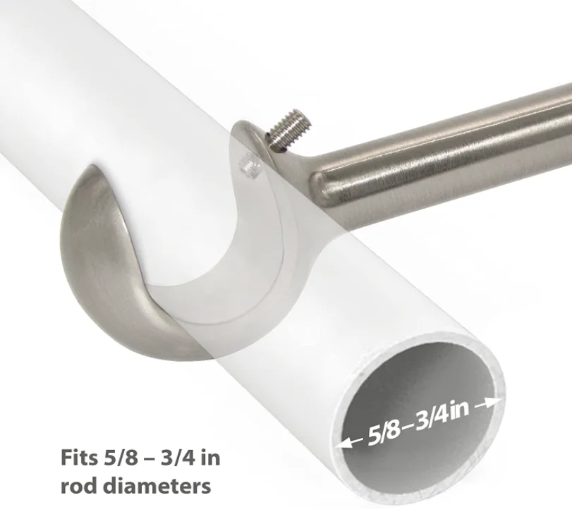 ODM Curtain Rod Bracket Curtain Holder for 5/8 to 3/4 inch Rods 2 pcs Brackets for Curtain Rods Wall Mount