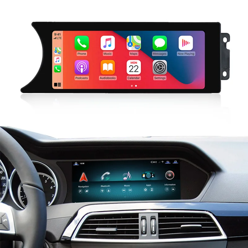 8.8  inch 720p Car Accessories Android 13 Touch Screen for Mercedes Benz C Class W204 C180 C200 C250 C300 Upgrade Radio