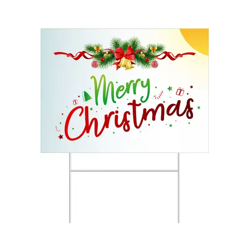 Custom Plastic Corrugated Yard Sign Lawn Signs Stand Road with H-Stakes for Yard