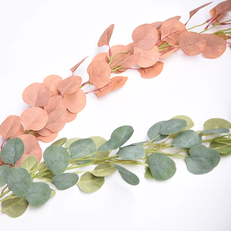 Artificial Eucalyptus Garland Faux Silk Eucalyptus Leaves Vines Handmade Garland Greenery Wedding Backdrop Arch Wall Decor