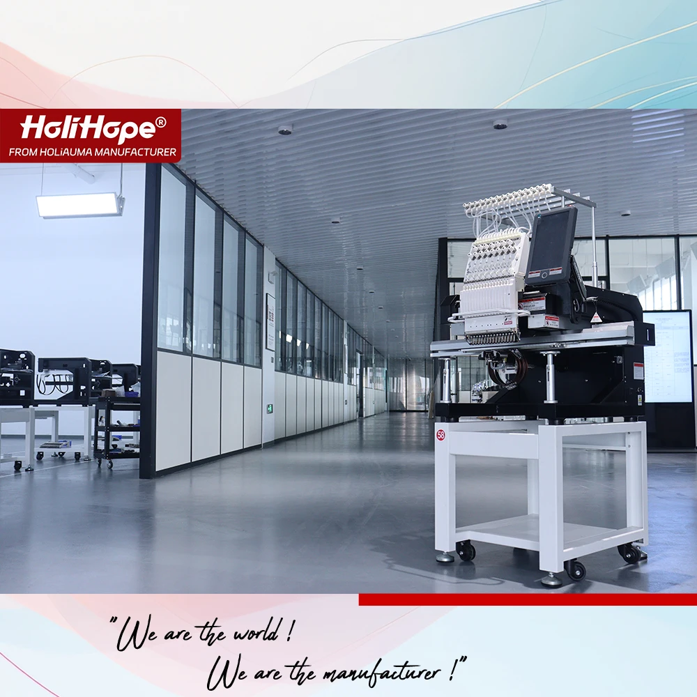 10 year warranty HOLiAUMA HOLIHOPE programmable embroidery machine single head embroidery machine t-shirt logo hat embroidery