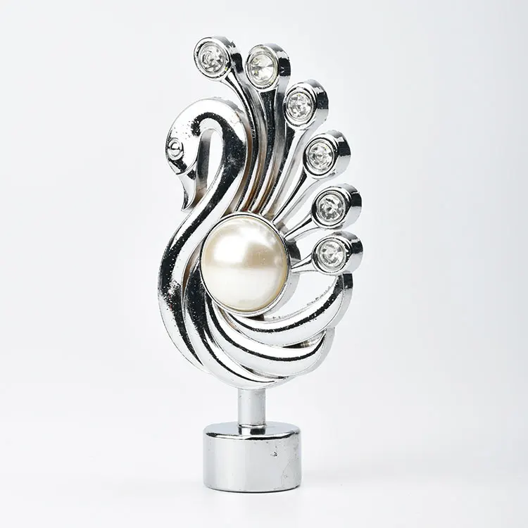 Wholesale modern style double single steel adjustable iron metal electroplating curtain rod rod head window rod accessories