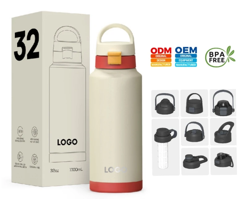 Hot Sale 18/8 304 Stainless Steel Double Wall Vacuum Insulated 32oz Sport Water Flask with 2-in-1 Lid