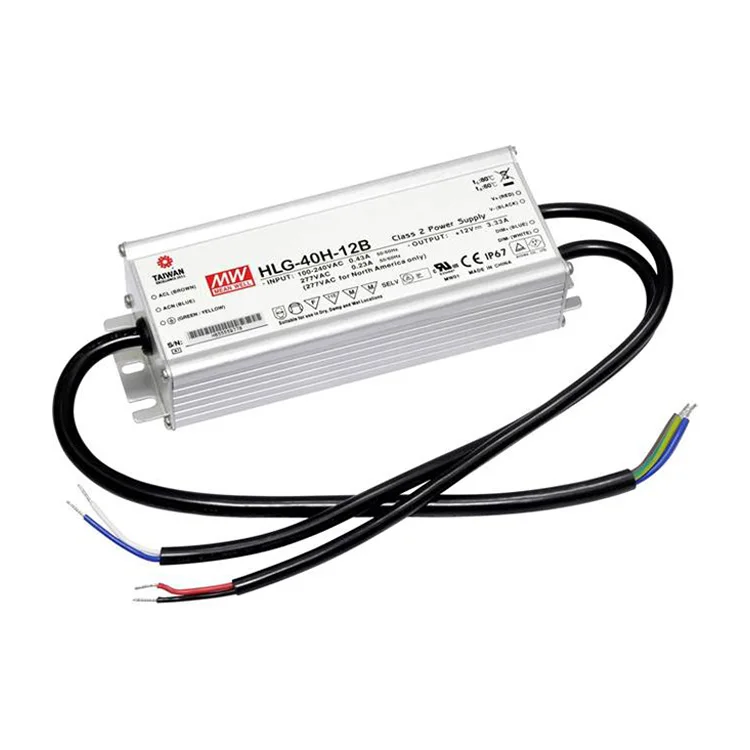 HLG-40H/60H/80H/100H/120H AC DC 12/15/20/24/30/36/42/48/54V Meanwell Led Driver For Square/LED/Grow Lighting