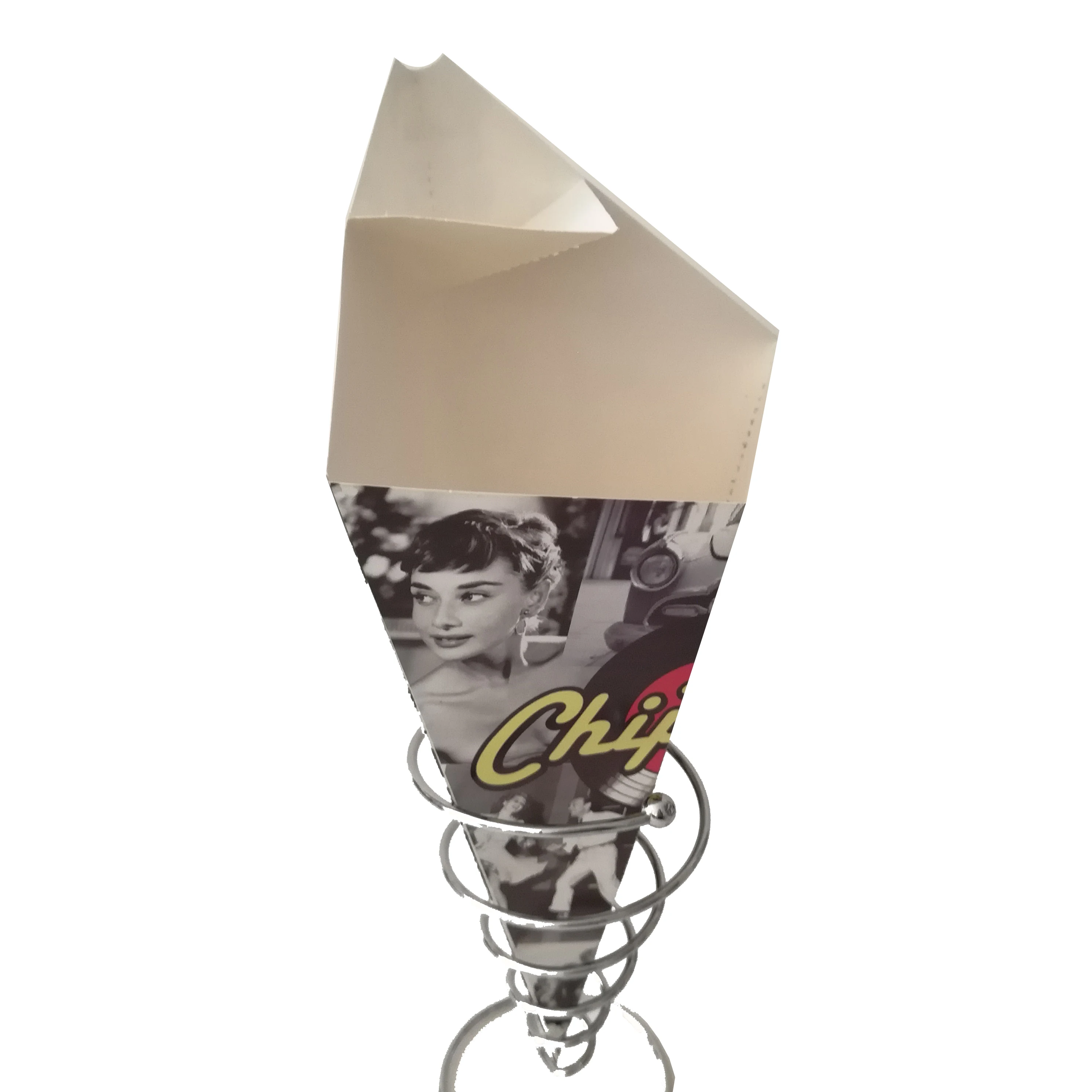 french fries paper cone chips egg waffle packaging boxes