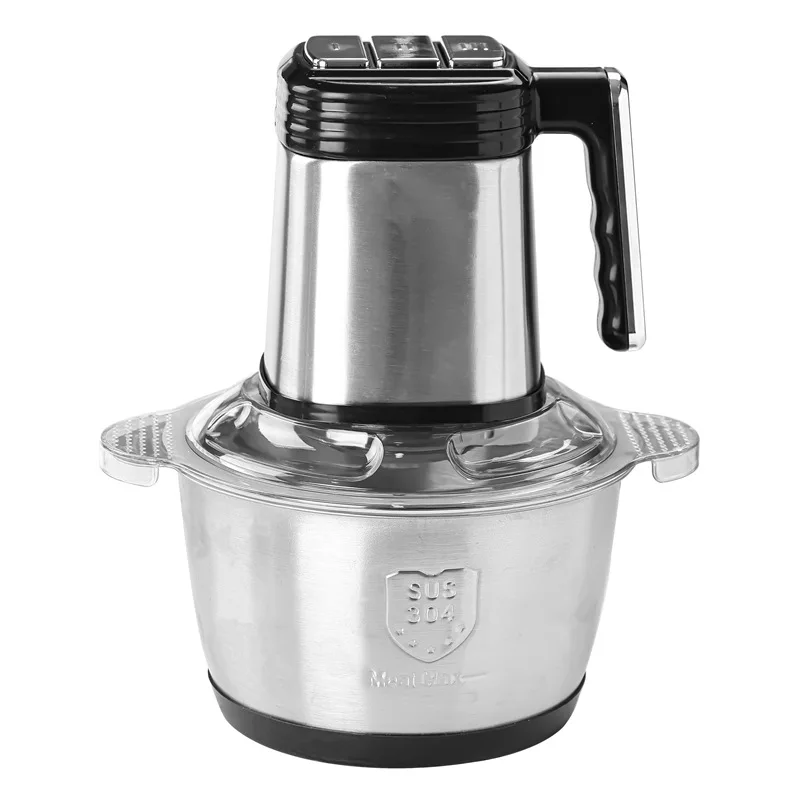 Stainless steel electric meat grinder food processor double gear electric food processor household kitchen mixer Blender