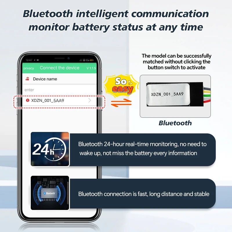 TDT 10s 36V 10A 20A 30A Li-ion LiFePO4 Battery BMS Smart BMS 7s 8s 24V for Lithium ion Battery Pack with BT UART RS485