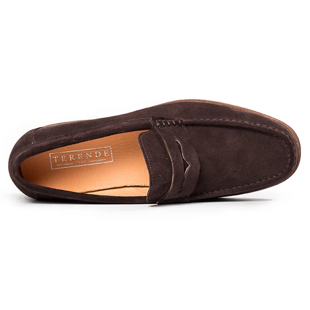 2024 Vintage Comfortable Slip-On Top Layer Cow Genuine Leather Mens Moccasins Casual Shoes High Quality Suede Cowhide Loafers