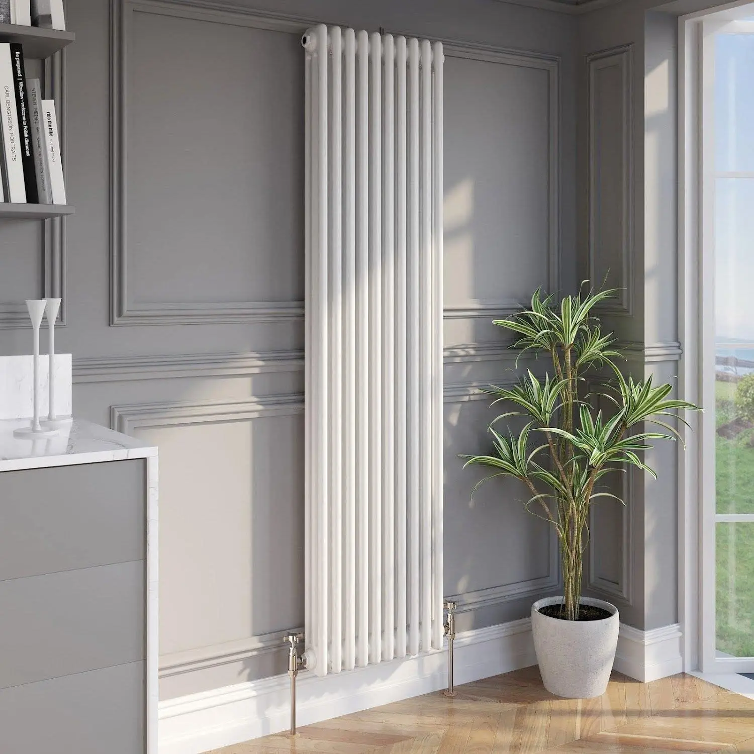 China Factory Vertical White Traditional Wall Mounted Steel 2/3/4 Column Radiators For Home Water Heating System