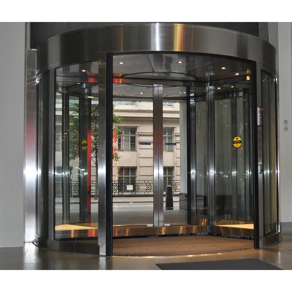 Customized Light Grey Modern Doors Kit 2 3 4 Wing Automatic Revolving Door Manufacturer