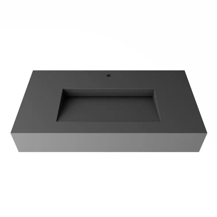 GM Brand Modern Single-Hole Faucet Mount Rectangular New Design Home Bathroom Wall Hung Wash Basin Solid Stone Sanitary Hotels