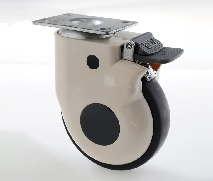 Single tire low noise caster, abrasion resistance castor, chemical and oil resistance central locking swivel wheels china high